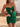 Cut Front Pleated Satin Mini Prom Dress - Emerald Green
