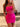 Illusion Bodice Satin Mini Sheath Prom Dress-Hot Pink