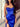 Crystal Ruched Sheath Long Prom Dress With Split - Royal Blue