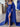 Crystal Sheath Long Prom Dress With Shawl - Royal Blue