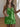 Sparkly Pleated Cross Satin Mini Prom Dress-Green