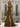 Pleated Waist Drop V Neck Long Prom Dress - Olive Green