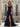 Pleated Waist Drop V Neck Long Prom Dress - Navy Blue