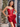 Big Bow Crystal Beaded Boned Mini Prom Dress-Red
