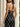 Backless Halter Polka Dot Long Mermaid Split Prom Dress in Black