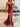 Bow Deep V-Neck Sparkly Mermaid Prom Dress - Red