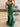 Bow Deep V-Neck Sparkly Mermaid Prom Dress - Emerald Green