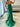 Bow Deep V-Neck Sparkly Mermaid Prom Dress - Emerald Green
