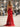 Embroidery Halter Ruched Pleated Cut Front Bodice Long Mermaid Prom Dress - Red