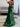 Crystal Boned Off Shoulder Mermaid Prom Dress - Emerald Green