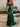 Crystal Boned Off Shoulder Mermaid Prom Dress - Emerald Green