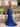 Off Shoulder Sparkly Satin Illusion Long Mermaid Prom Dress With Split in Royal Blue
