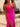 Scoop Boned Mermaid Prom Dress With Slit - Hot Pink