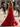 Halter Hot Fix Crystal Ruffle Hem Lace Up Long Prom Dress Mermaid With Slit - Red