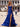 Halter Hot Fix Crystal Ruffle Hem Lace Up Long Prom Dress Mermaid With Slit - Royal Blue