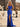 Halter Pearls Like Ruched Bust Two Pieces Long Mermaid Prom Dress With Slit - Royal Blue