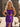 Halter Pearls Like Ruched Bust Two Pieces Long Mermaid Prom Dress With Slit - Purple