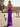 Halter Pearls Like Ruched Bust Two Pieces Long Mermaid Prom Dress With Slit - Purple