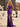 Halter Pearls Like Ruched Bust Two Pieces Long Mermaid Prom Dress With Slit - Purple