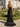 Hot Fix Crystal Lace Illusion Long Mermaid Prom Dress With Slit - Black