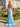 Hot Fix Crystal Lace Illusion Long Mermaid Prom Dress With Slit - Sky Blue