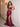 Burgundy Strapless Sparkly Beaded Corset High Slit Maxi Satin Mermaid Prom Dress