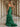 Boned Bodice Strapless Mermaid Prom Dress With Ruffle - Emerald Green