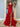 Sparkly Lace Boned Mermaid Prom Dress With Ruffle-Red