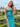 Cut Front Pleated Mermaid Prom Dress With Split - Turquoise