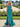 Cut Front Pleated Mermaid Prom Dress With Split - Turquoise