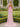 Cut Front Pleated Mermaid Prom Dress With Split - Pink