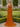 Cut Front Pleated Mermaid Prom Dress With Split - Orange
