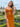 Cut Front Pleated Mermaid Prom Dress With Split - Orange