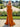 Cut Front Pleated Mermaid Prom Dress With Split - Orange