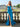 Cut Front Pleated Mermaid Prom Dress With Split - Blue
