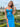 Cut Front Pleated Mermaid Prom Dress With Split - Blue