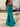 Cut Front Pleated Mermaid Prom Dress With Split - Turquoise