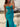 Cut Front Pleated Mermaid Prom Dress With Split - Turquoise