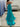 Cut Front Pleated Mermaid Prom Dress With Split - Turquoise