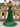 Boned Lace Embroidery Mermaid Prom Dress With Slit in Emerald Green