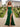Boned Lace Embroidery Mermaid Prom Dress With Slit in Emerald Green