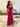 Boned Lace Embroidery Mermaid Prom Dress With Slit - Fuchsia