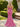 Cut Front Crystal Lace Up Long Mermaid Prom Dress With Bows - Hot Pink