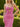 Cut Front Crystal Lace Up Long Mermaid Prom Dress With Bows - Hot Pink