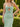 Cut Front Crystal Lace Up Long Mermaid Prom Dress With Bows - Mint Green