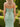 Cut Front Crystal Lace Up Long Mermaid Prom Dress With Bows - Mint Green