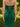 Cut Front Crystal Lace Up Long Mermaid Prom Dress With Bows - Emerald Green
