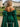 Luxury Removable Sleeves Crystal Mermaid Long Prom Dress - Green