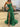 Luxury Crystal Ruffle Mermaid Prom Dress - Emerald Green