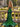 Cut Front Crystal Bodice Long Mermaid Prom Dress in Emerald Green